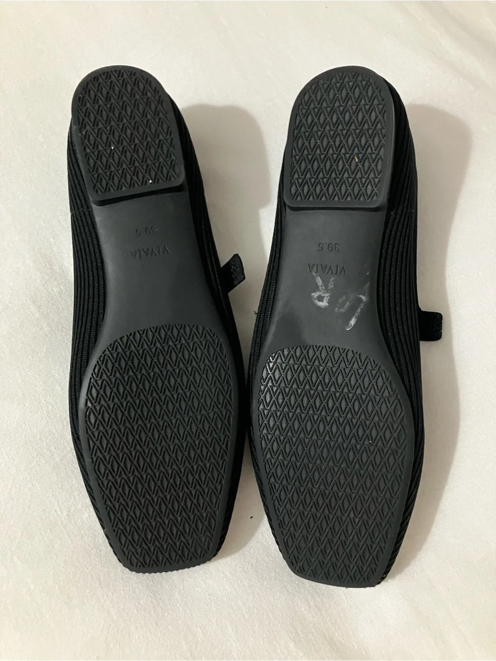 Vivaia Margot Buckle Square Toe Mary Jane’s Black Ballet Flats Size 39.5W